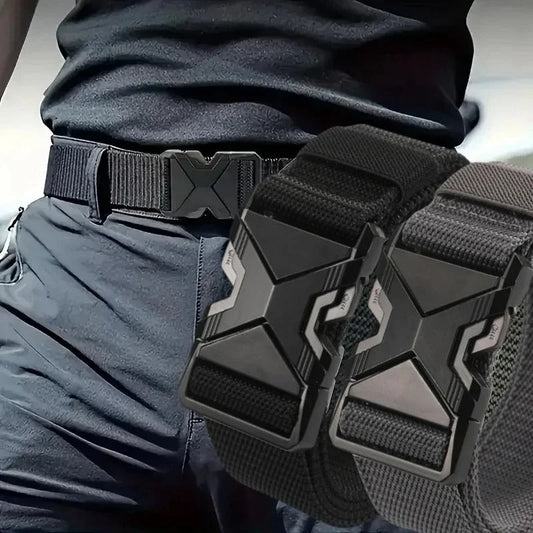Nouvelle Ceinture Homme 125 cm à Boucle – Ceinture Homme en Nylon Tressé, Légère, Respirante, pour un Usage Quotidien et les Déplacements