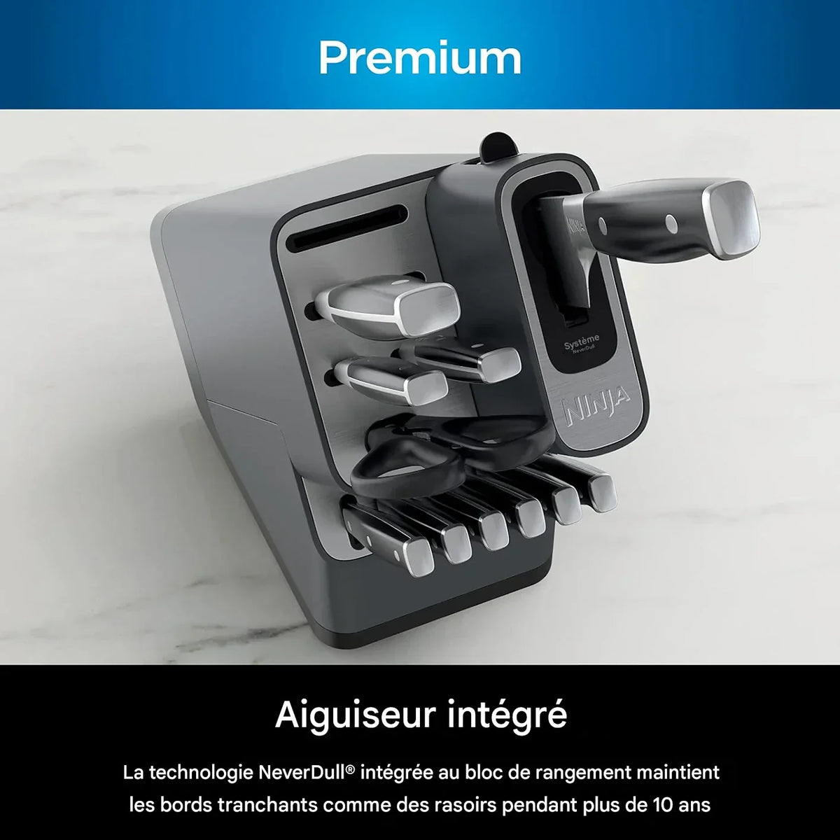 Aiguiseur de couteaux multifonction 4 en 1