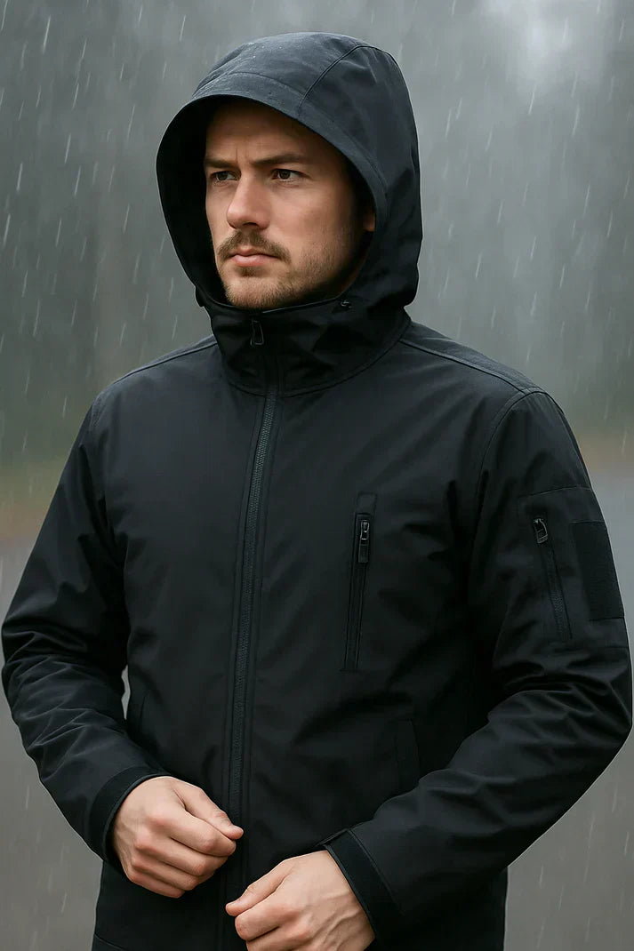 Wasserdichte Herrenjacke mit Kapuze